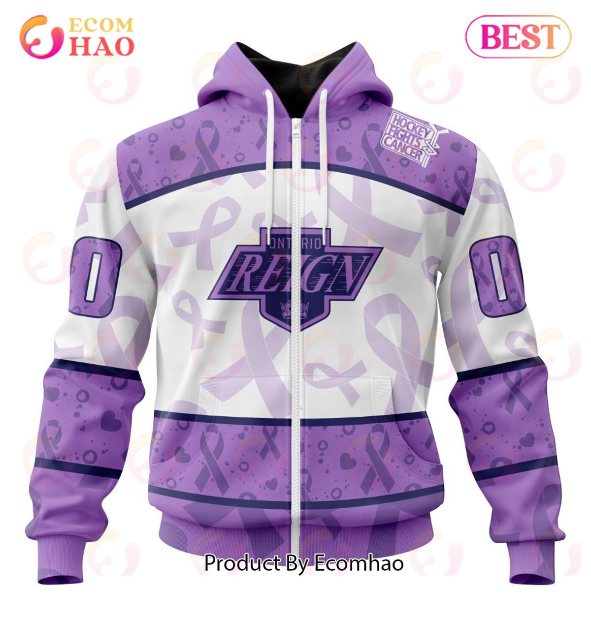 AHL Ontario Reign Special Lavender Fight Cancer 3D Hoodie, Zip Hoodie, Man - Women, Warm, Premium Quality HZ0501