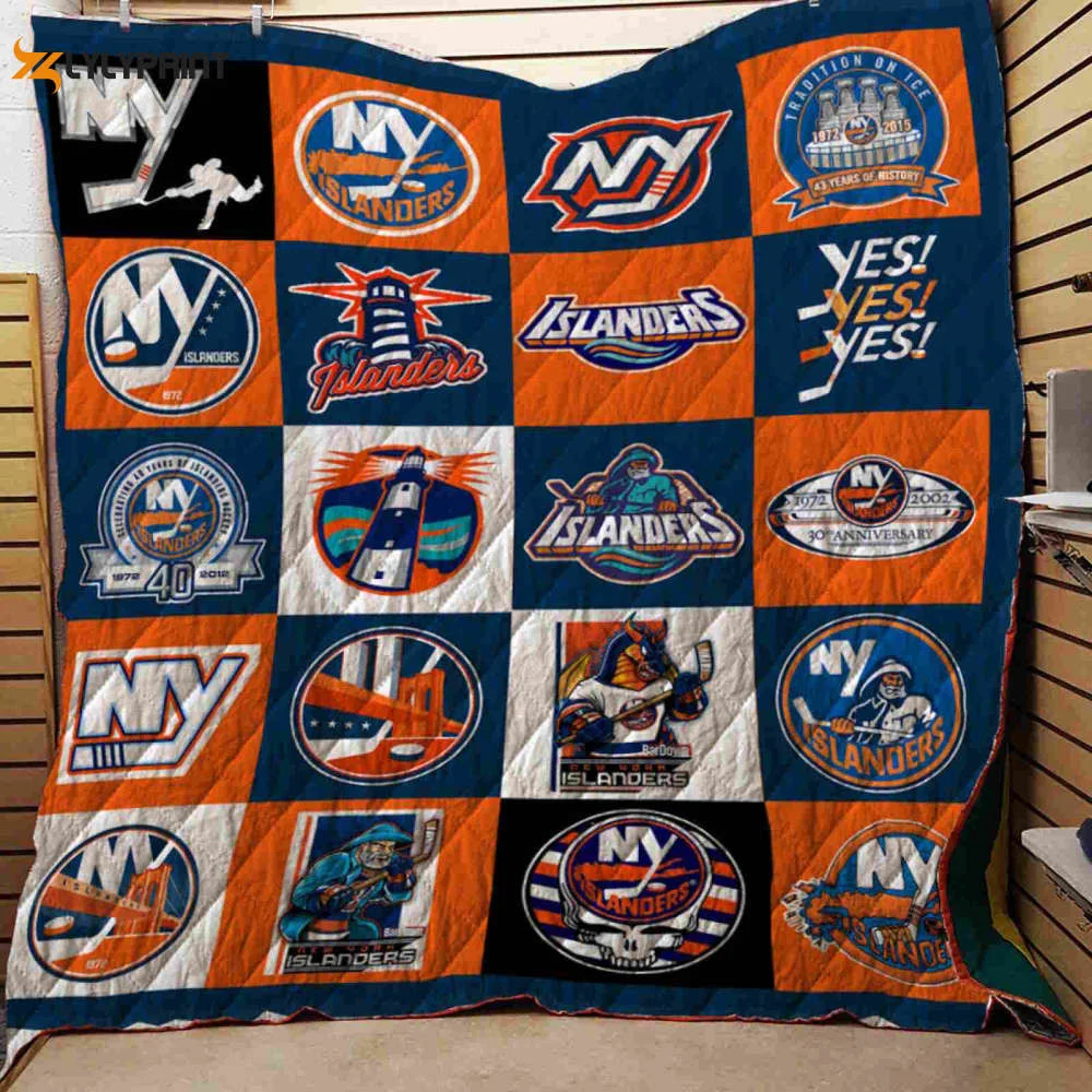 New York Islanders Quilt Blanket For Fans Home Decor Gift , Soft Quilt, King Size, All Season Cozy Quilt QB0901
