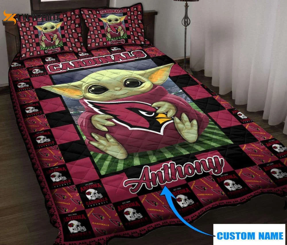 Arizona Cardinals Personalized Quilt Set BG33 , Soft Quilt, King Size, All Season Cozy Quilt QB0901