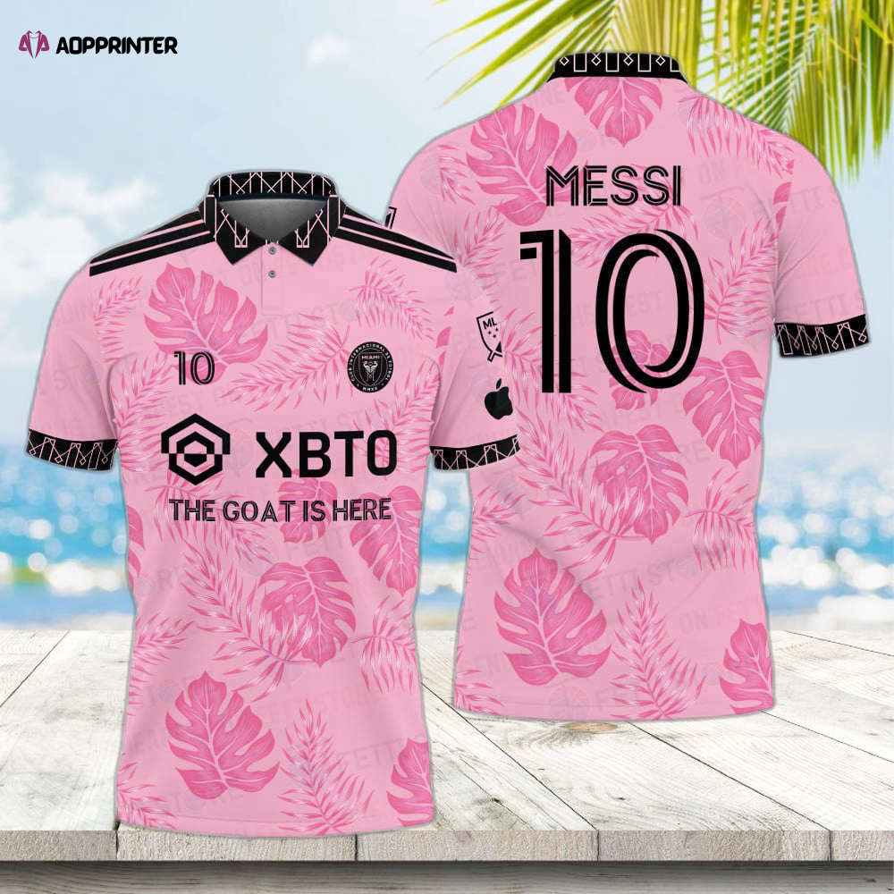Lionel Messi Inter Miami Pink Pattern Polo Shirt: Stylish & Comfortable MLS Merch HW0601