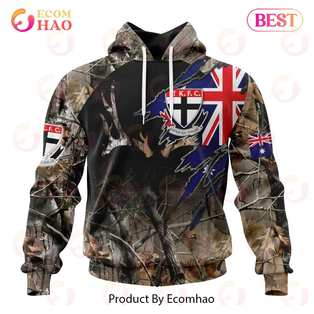 AFL St Kilda Football Club Special Camo Realtree Hunting 3D Hoodie, Zip Hoodie, Man - Women, Warm, Premium Quality HZ0501