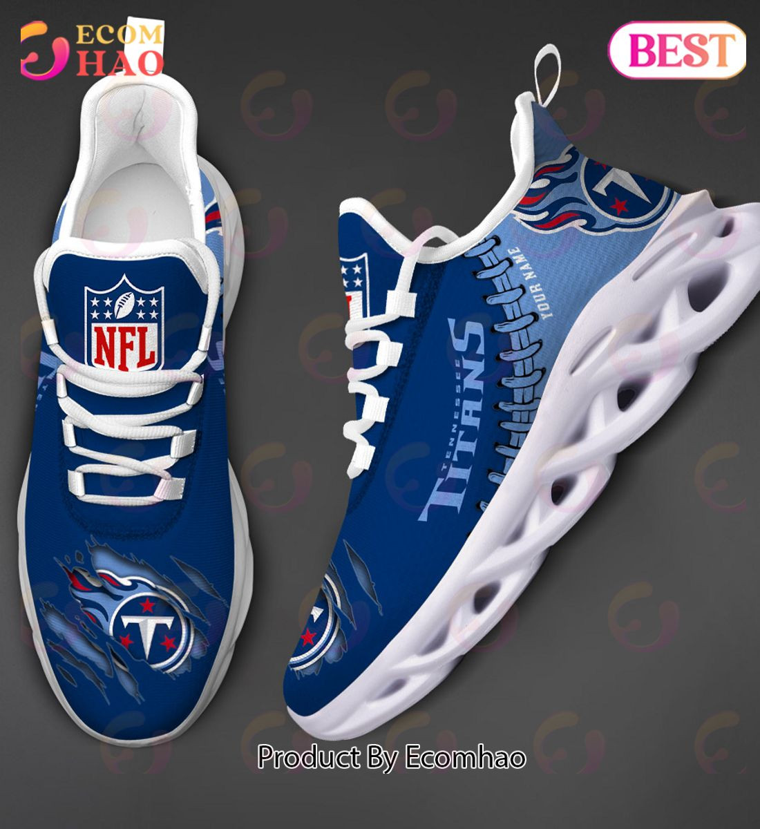 Tennessee Titans Max Soul Shoes Custom Name  Unisex sneakers MS0601