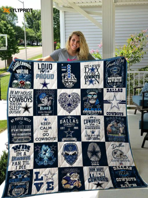 Dallas Cowboys Quilt Blanket For Fans Home Decor Gift , Soft Quilt, King Size, All Season Cozy Quilt QB0901