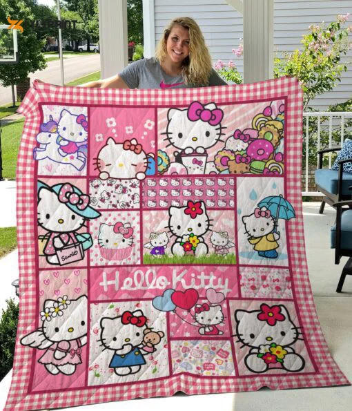 Hello Kitty Quilt Blanket For Fans Home Decor Gift , Soft Quilt, King Size, All Season Cozy Quilt QB0901