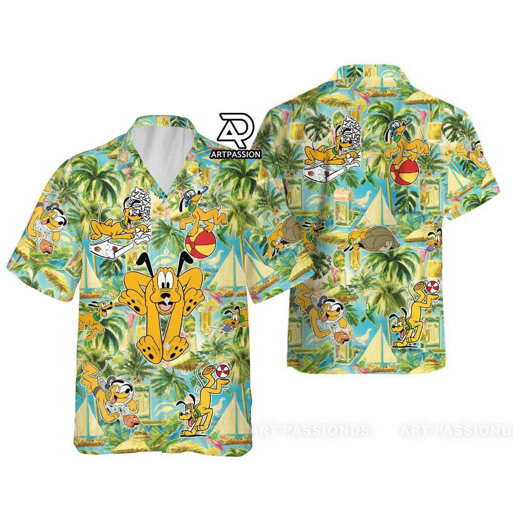 Funny Disney Pluto, For Men Women Hawaiian Shirt, Pluto Tropical Aloha, For Men Women HW0601