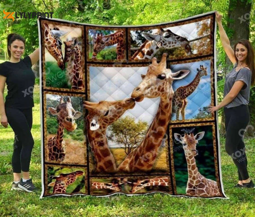Giraffe 3D Customized Quilt , Soft Quilt, King Size, All Season Cozy Quilt QB0901