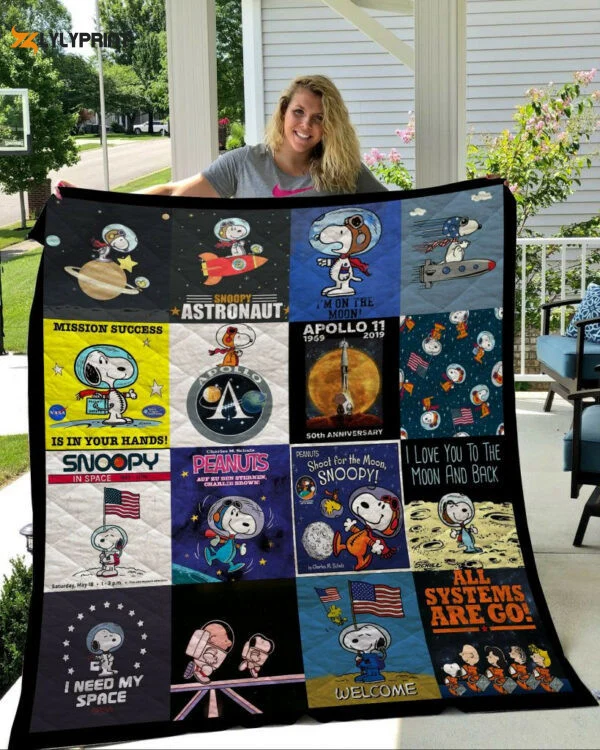 Snoopy Charlie Brown Apollo The Peanuts Cartoon 1k99 Gift Lover Quilt Blanket For Fans Home Decor Gift ,  Soft Quilt, King Size, All Season Cozy Quilt QB0901
