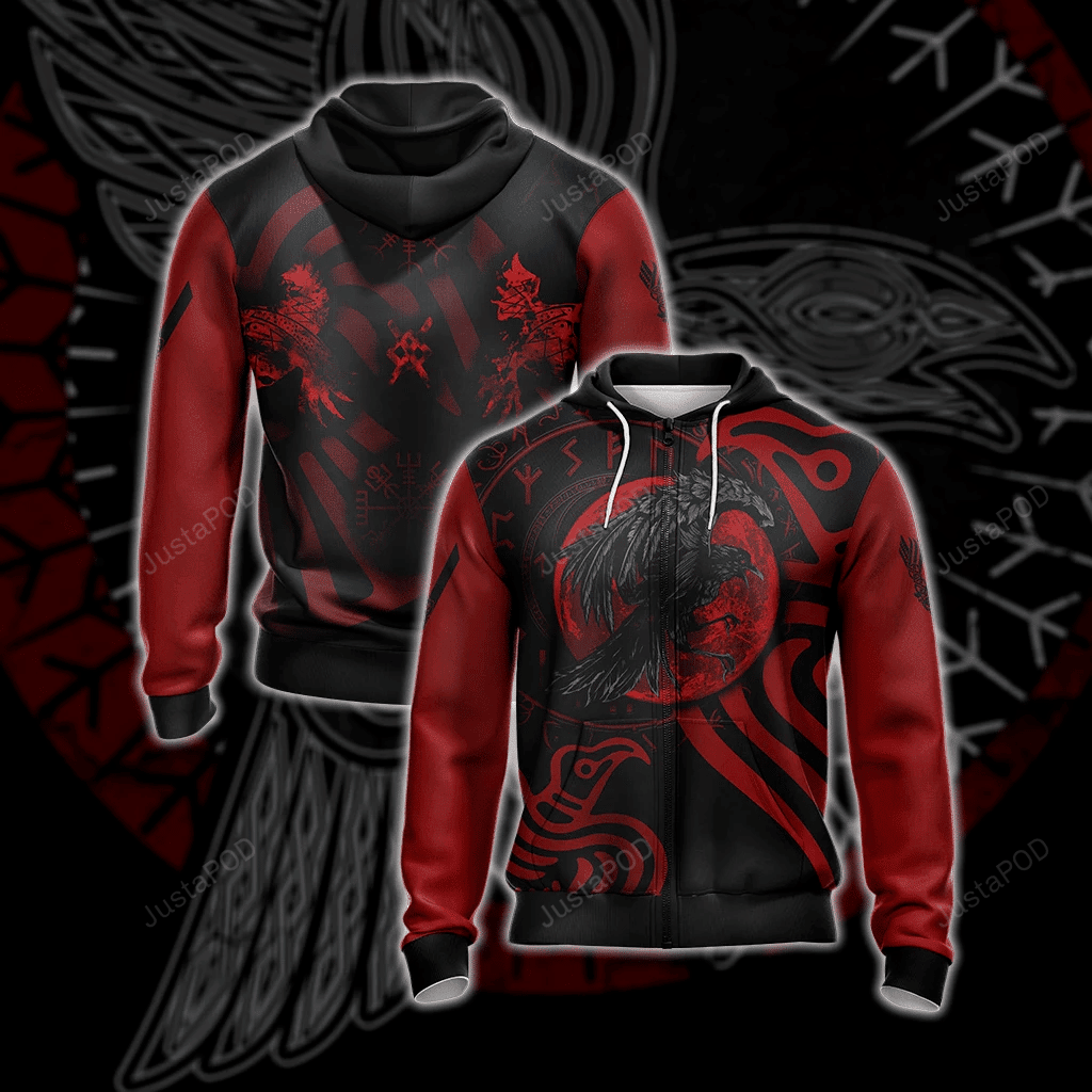 Vikings Ravens 3D All Over Print Hoodie, Zip-up Hoodie HZ0501