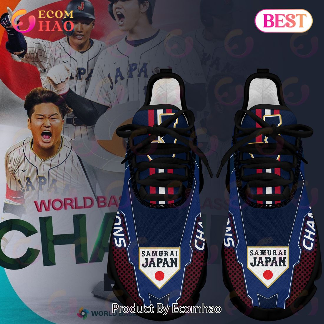 Japan Baseball Running Max Soul Shoes 2023 World Baseball Classic Champions  Unisex sneakers MS0601