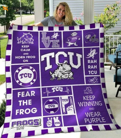TCU Horned Frogs 4 Quilt Blanket For Fans Home Decor Gift , Soft Quilt, King Size, All Season Cozy Quilt QB0901