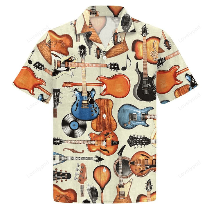 Guitar Bling Hawaiian Shirt For Guitar Lover, Haiwaiian Shirt HW0601