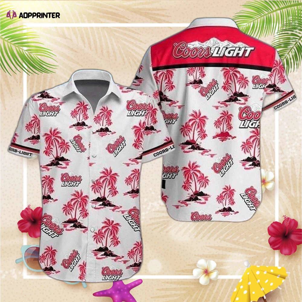 Coors Light Beer Palm Trees Hawaiian Shirt, Gift For Men And Women HW0601