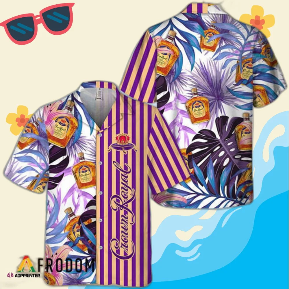 Tropical Plant Leaf Crown Royal Hawaiian Shirt HW0601