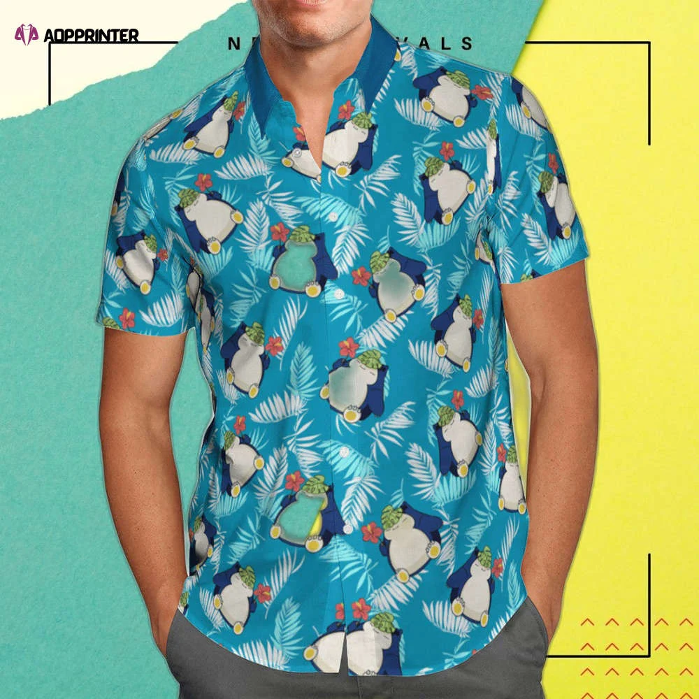 Snorlax Tropical Hawaiian Shirt: Fun & Stylish Pokemon Apparel HW0601