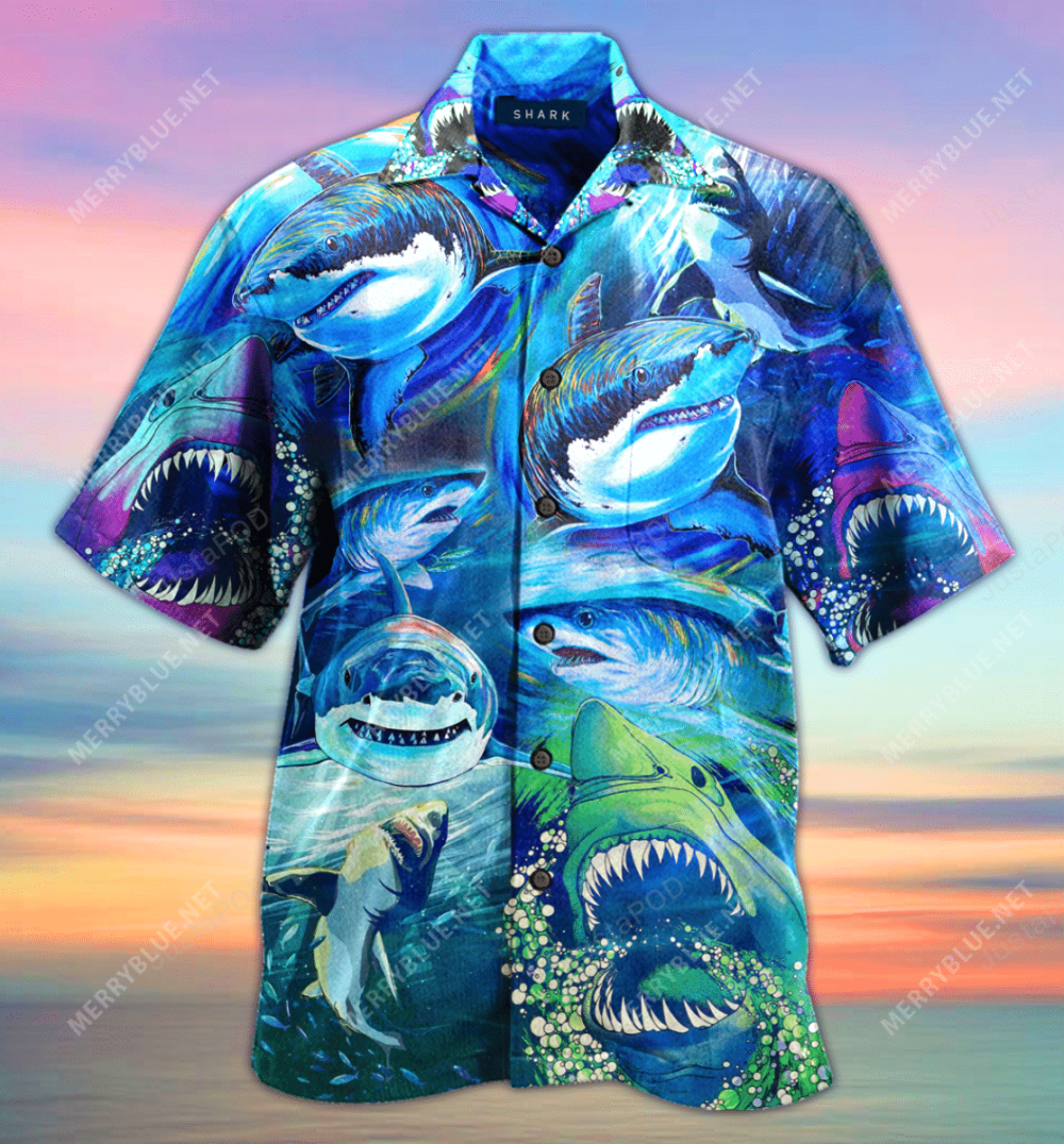 Order Be A Shark Unisex Hawaiian Shirt, Gift For Men Women, Gift For Men Women HW0601