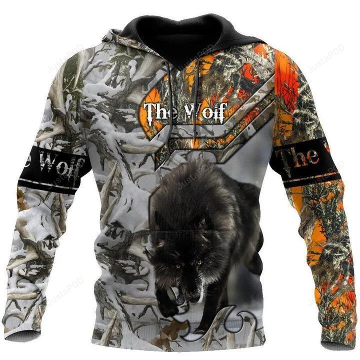 Black Wolf Camouflage 3D All Over Printed Hoodie, Zip- Up Hoodie HZ0501