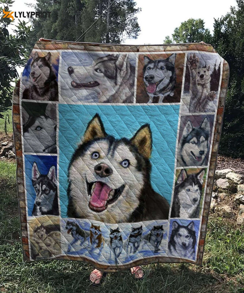 Husky 3D Customized Quilt Blanket For Fans Home Decor Gift ,  Soft Quilt, King Size, All Season Cozy Quilt QB0901