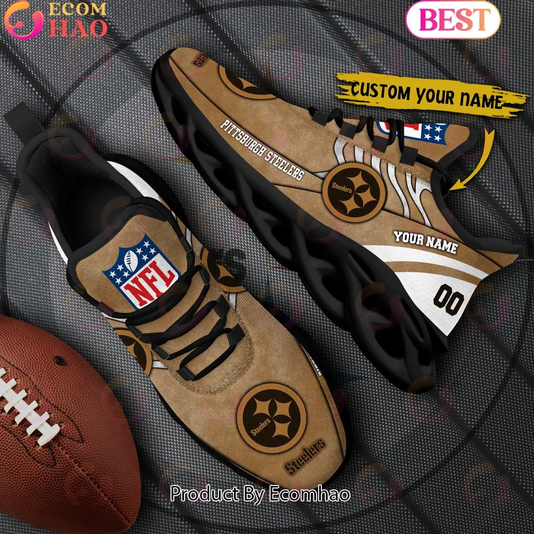 Custom Name Pittsburgh Steelers X Salute to Service For Veterans Day Celebration Max Soul Shoes  Unisex sneakers MS0601