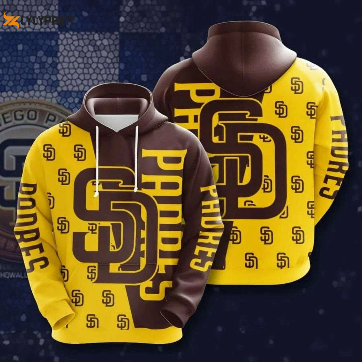 San Diego Padres Gold Brown Pullover Hoodie Stylish AOP Shirt for True Fans HZ0501
