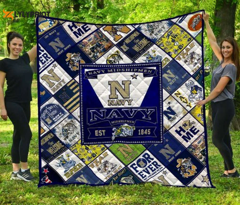 Navy Midshipmen 1 Quilt Blanket For Fans Home Decor Gift , Soft Quilt, King Size, All Season Cozy Quilt QB0901