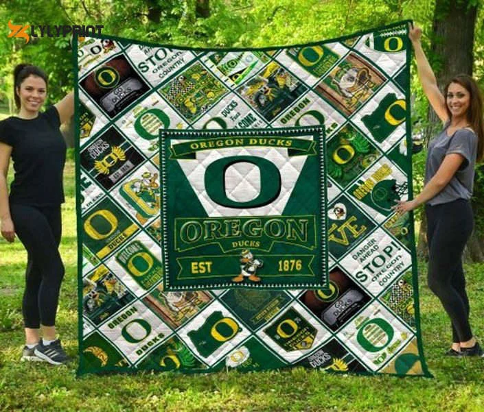 Oregon Ducks 4 Quilt Blanket For Fans Home Decor Gift ,  Soft Quilt, King Size, All Season Cozy Quilt QB0901