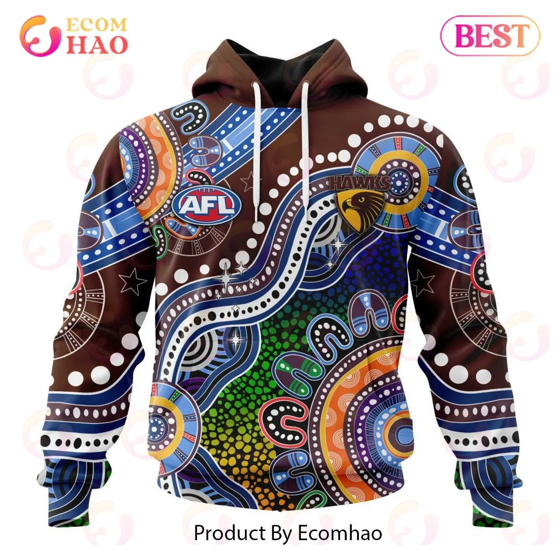 AFL Hawthorn Football Club Special Indigenous Design 3D Hoodie, Zip Hoodie, Man - Women, Warm, Premium Quality HZ0501