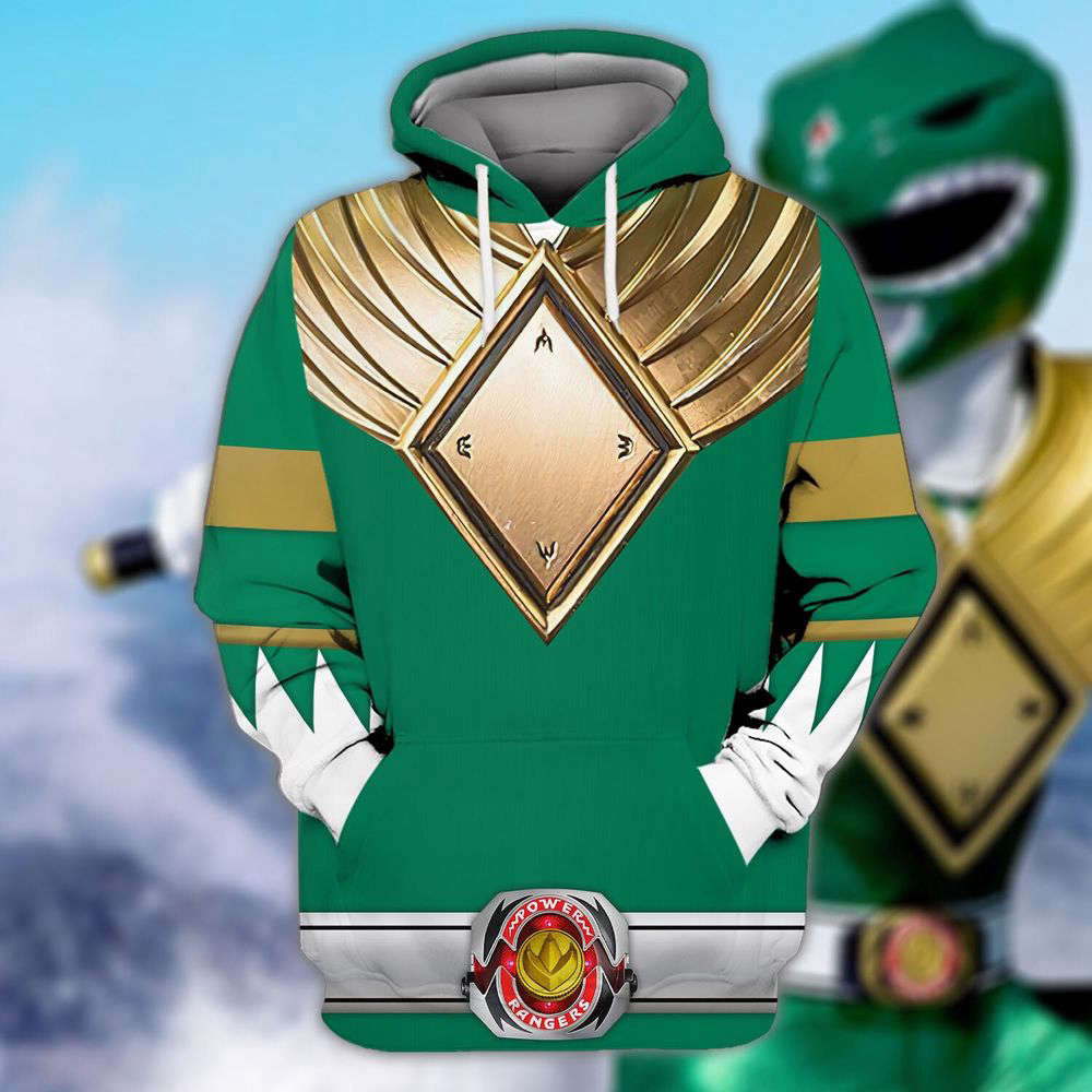Costume Green Ranger,Green Ranger MMPR Cosplay 3D Hoodie HZ0501