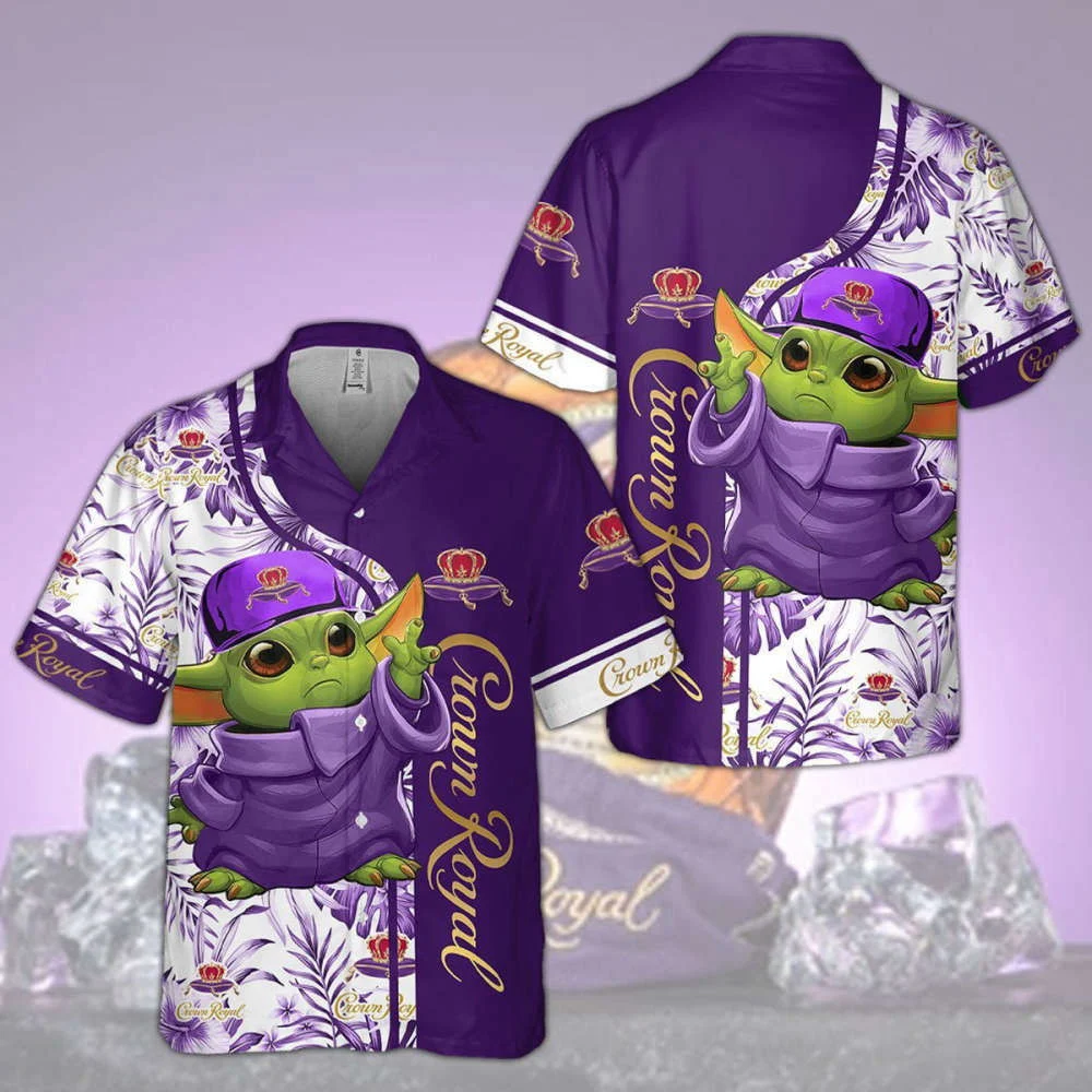 Star Wars Baby Yoda Crown Royal Hawaiian Shirt HW0601