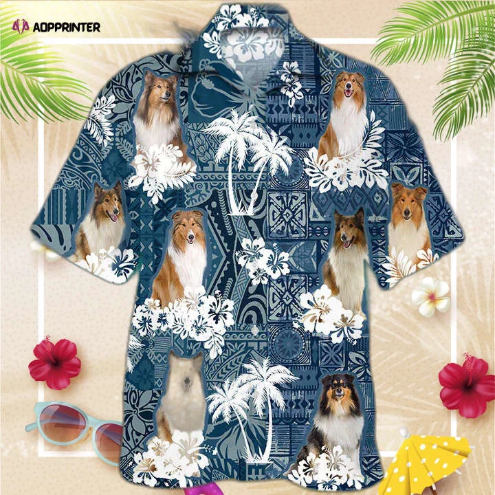 Rough Collie Hawaiian Shirt, Hawaiian Shirt Vintage Floral Dog, Gift For Men Women HW0601
