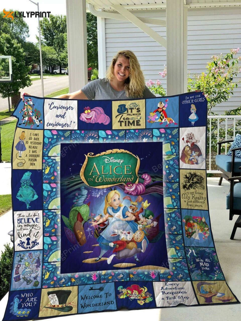 Alice In Wonderland 4 Quilt Blanket For Fans Home Decor Gift , Soft Quilt, King Size, All Season Cozy Quilt QB0901
