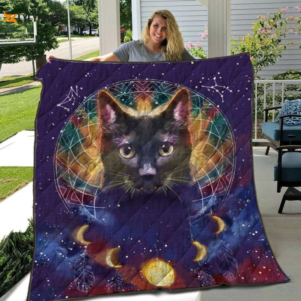 Black Cat Magic 3D Customized 3D Customized Quilt , Soft Quilt, King Size, All Season Cozy Quilt QB0901