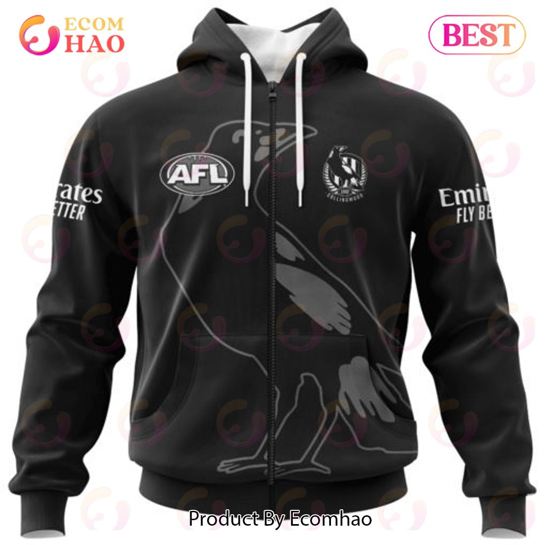 AFL Collingwood Football Club Special Monochrome Design 3D Hoodie, Zip Hoodie, Man - Women, Warm, Premium Quality HZ0501
