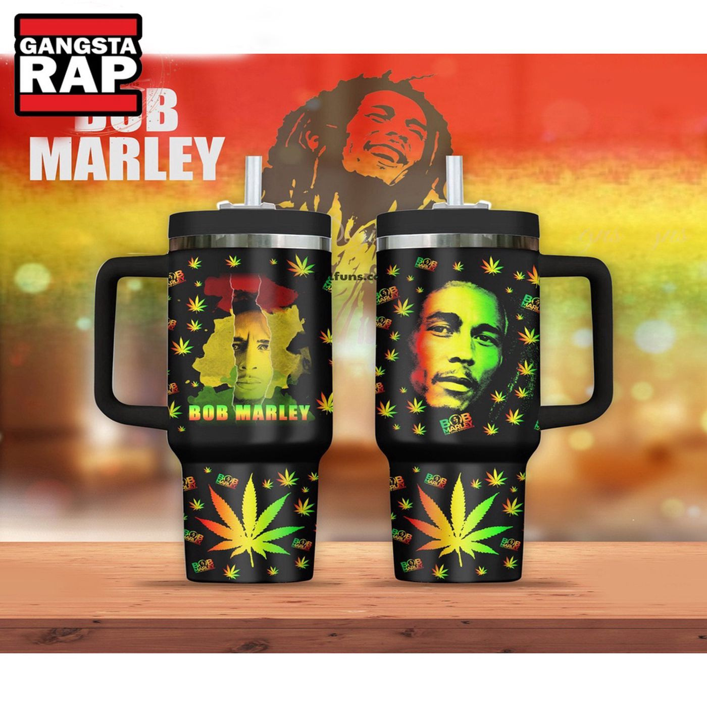 Iconic Bob Marley Music Graphics 40oz Stanley Tumbler 0501TB40