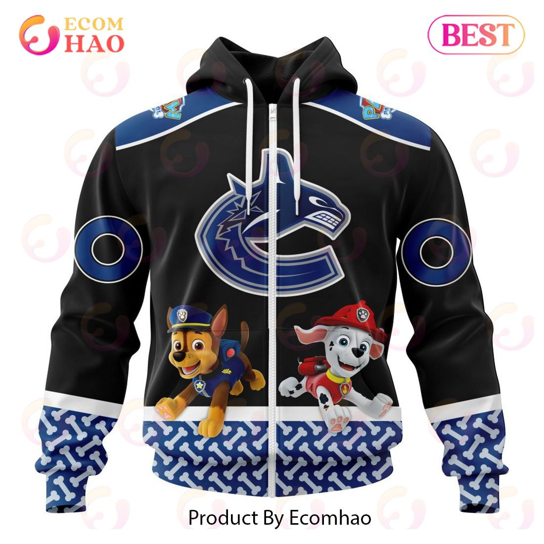 Vancouver Canucks Special Paw Patrol Design 3D Hoodie, Zip Hoodie, Man - Women, Warm, Premium Quality HZ0501