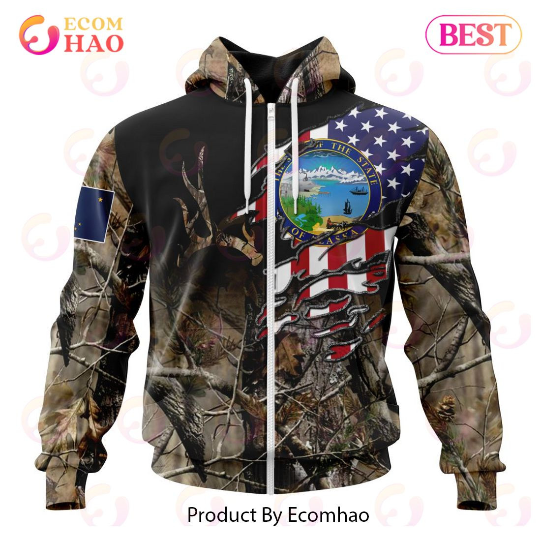Alaska Special Camo Realtree Hunting 3D Hoodie, Zip Hoodie, Man - Women, Warm, Premium Quality HZ0501