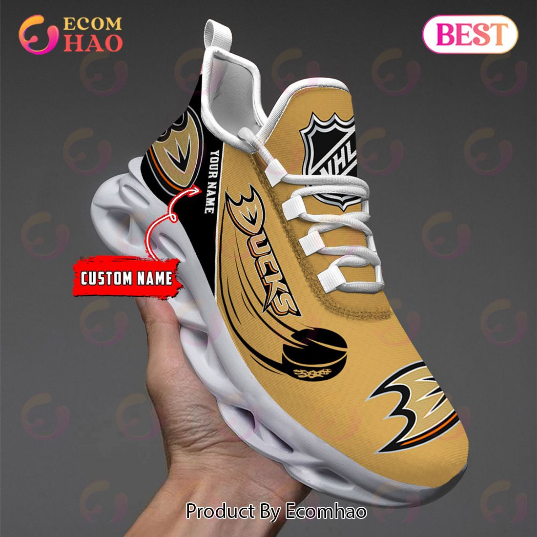 Custom Name Anaheim Ducks Max Soul Shoes, Sneakers  Unisex sneakers MS0601