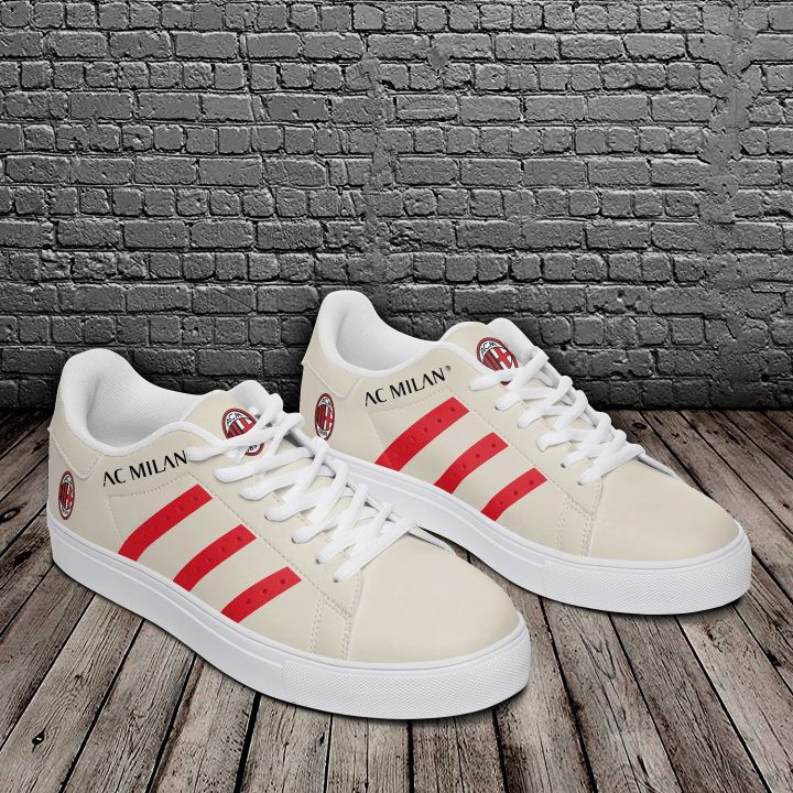 AC Milan Cream Red Stan Smith Shoes Unisex, Trendy Style Sneakers ST0801