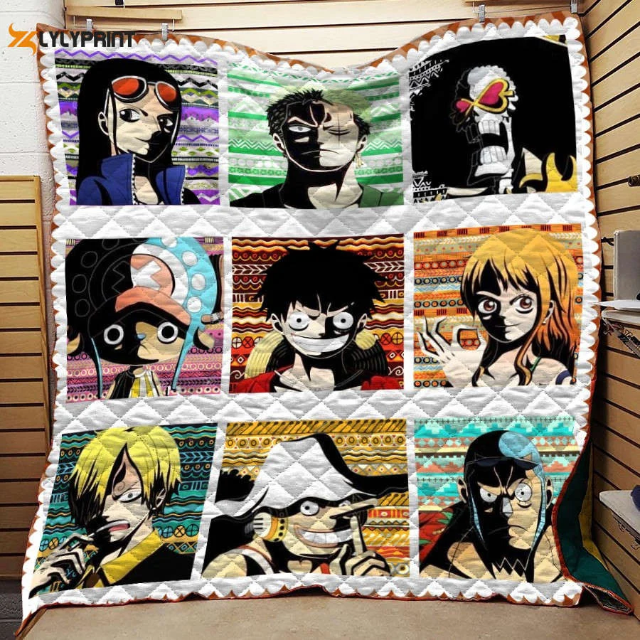 One Piece Boho Pattern Or Fans 3D Customized Quilt Blanket , Soft Quilt, King Size, All Season Cozy Quilt QB0901