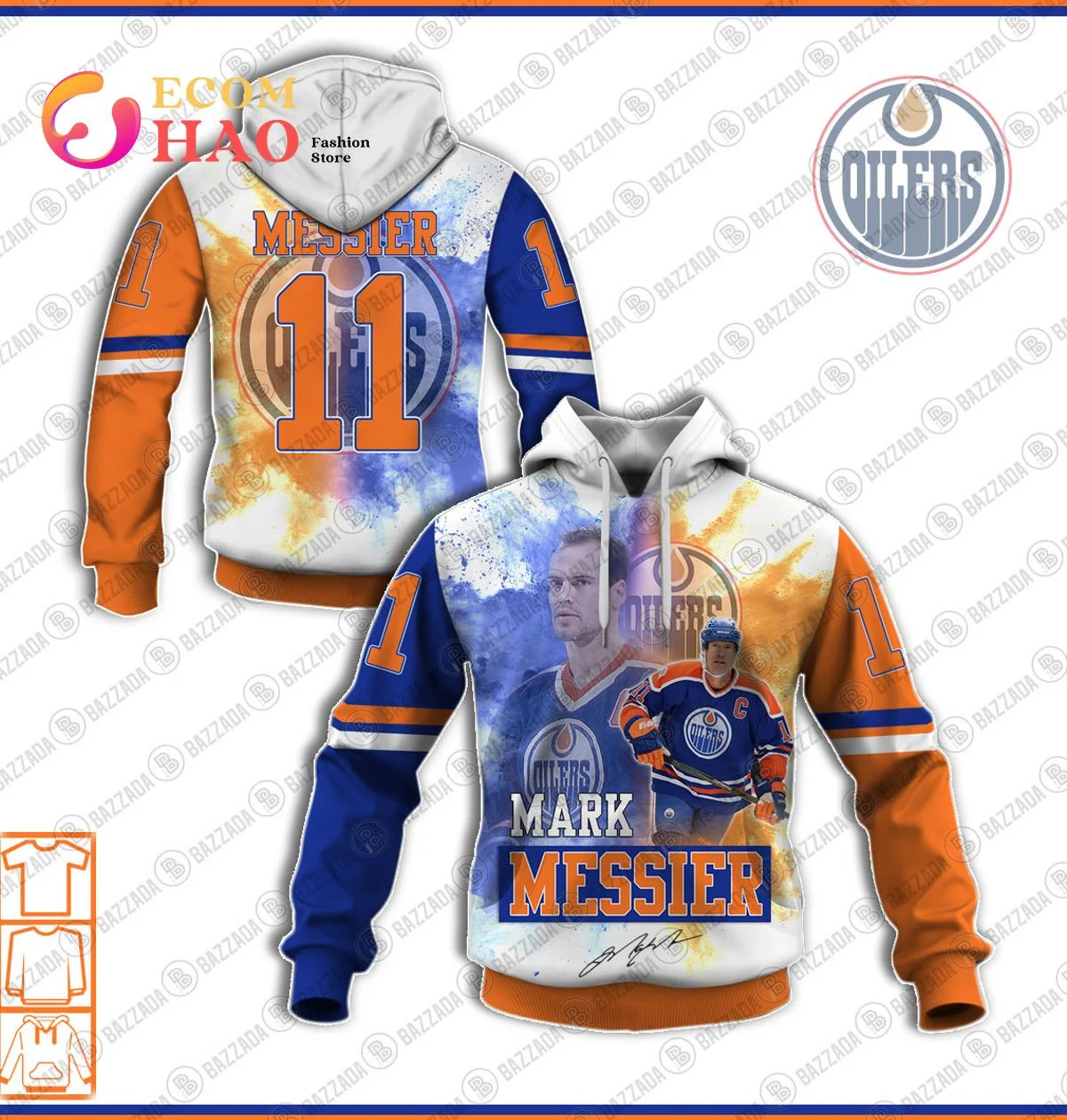 3D Hoodie Mark Messier 11 Edmonton Oilers, Zip Hoodie, Man - Women, Warm, Premium Quality HZ0501