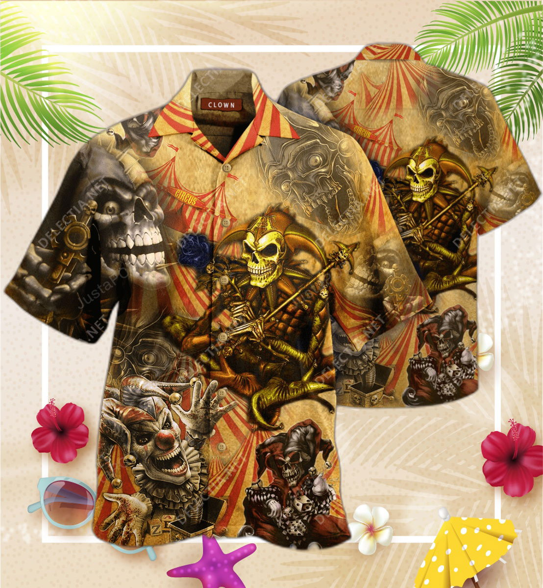 By Blood A King In Heart A Clown Hawaiian Aloha Shirts HW0601