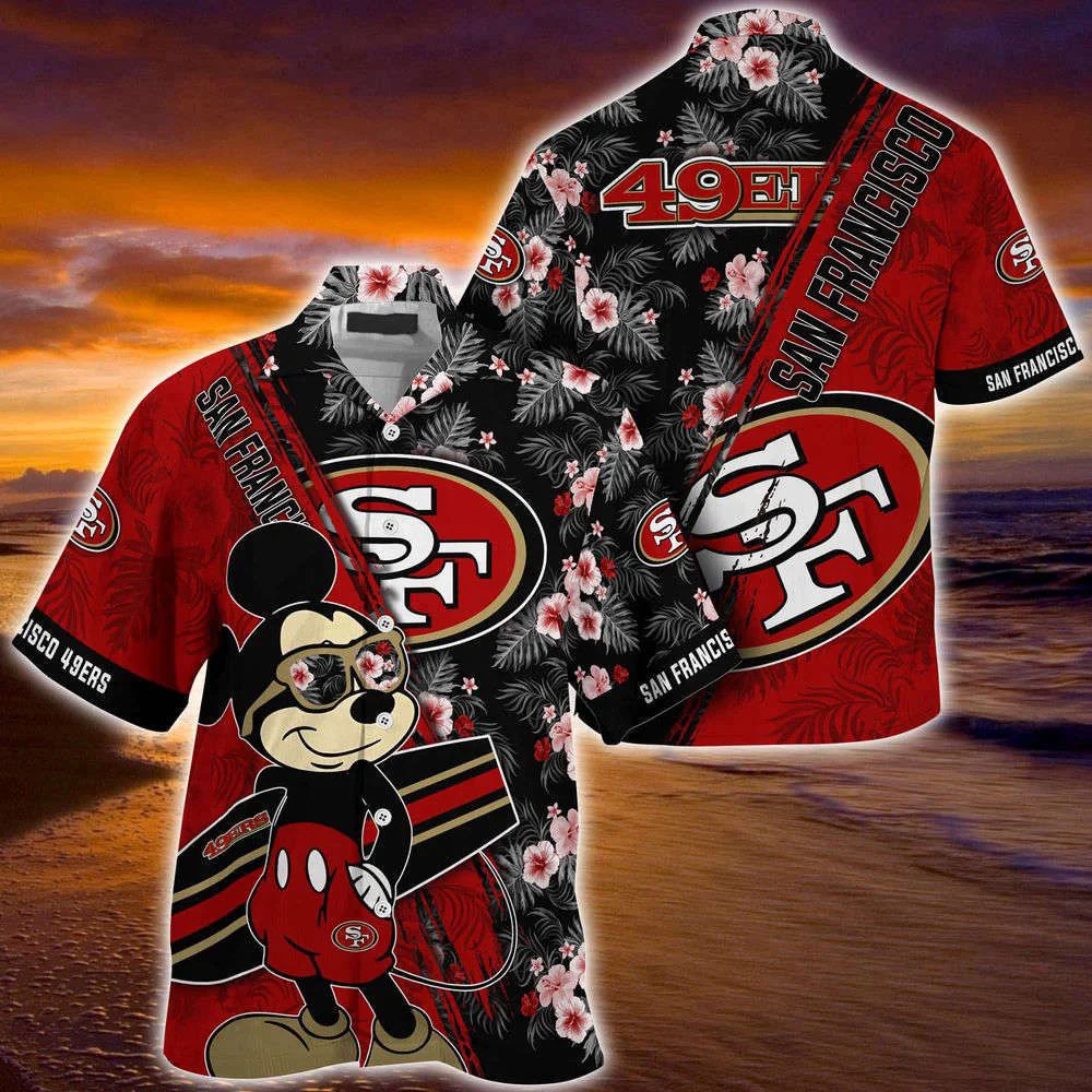San Francisco 49ers NFL-Summer Hawaii Shirt Mickey And Floral Pattern For Sports Fans HW0601