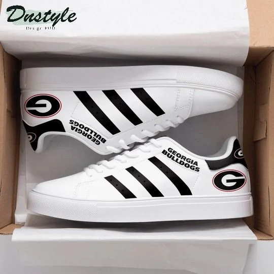 NCAA Georgia Bulldogs White Stan Smith Shoes V2 for Women and Men, Trendy Style Sneakers ST0801
