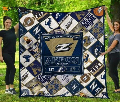 Akron Zips Quilt Blanket For Fans Home Decor Gift ,  Soft Quilt, King Size, All Season Cozy Quilt QB0901