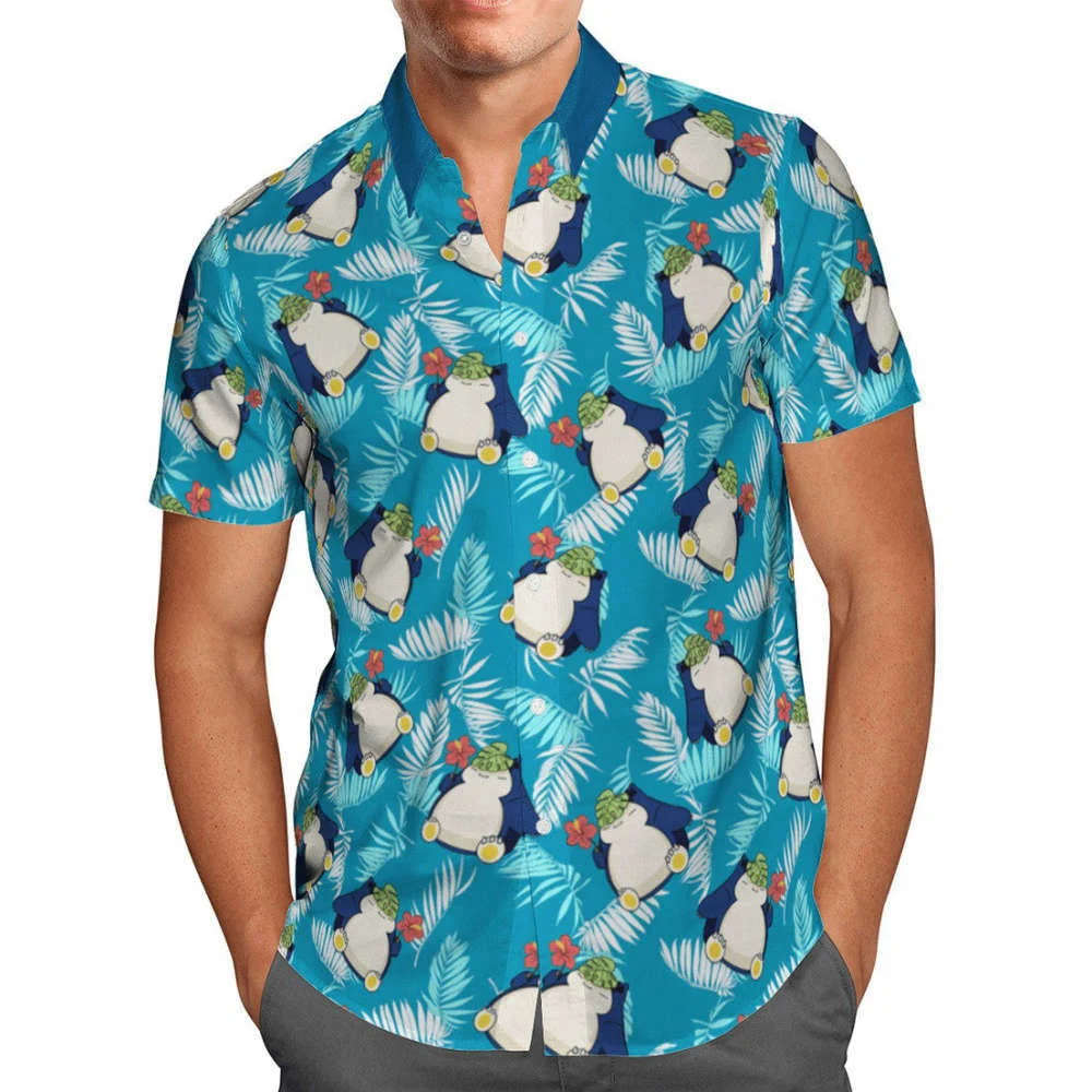 Snorlax Tropical Hawaiian Shirt: Fun & Stylish Pokemon Apparel HW0601