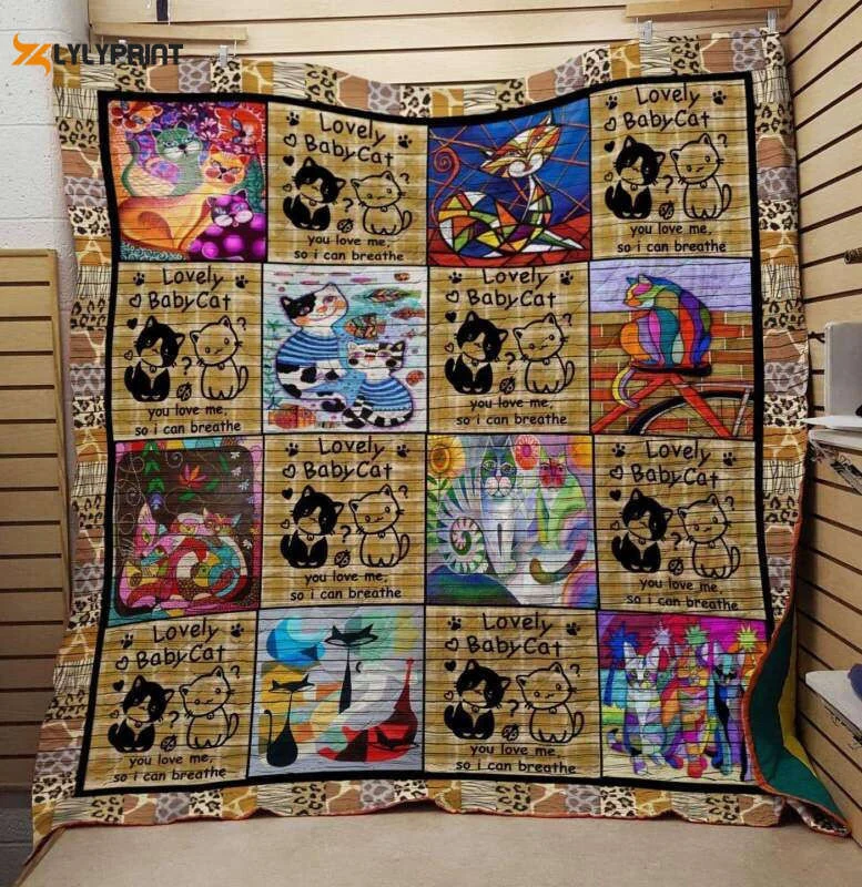 Lovely Baby Cat 3D Customized Quilt ,  Soft Quilt, King Size, All Season Cozy Quilt QB0901