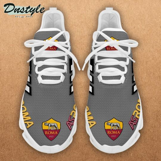 Custom AS Roma Grey White Stripes Max Soul Shoes Men Women MS0601