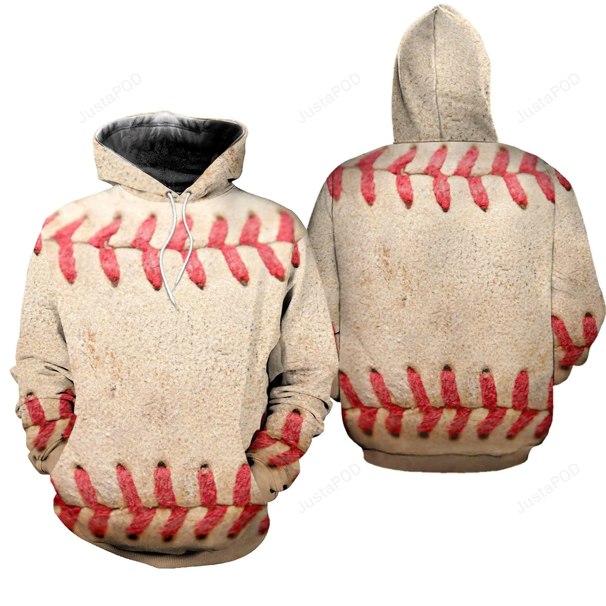 Vintage Baseball Stiches 3D All Print Hoodie, Zip- Up Hoodie HZ0501