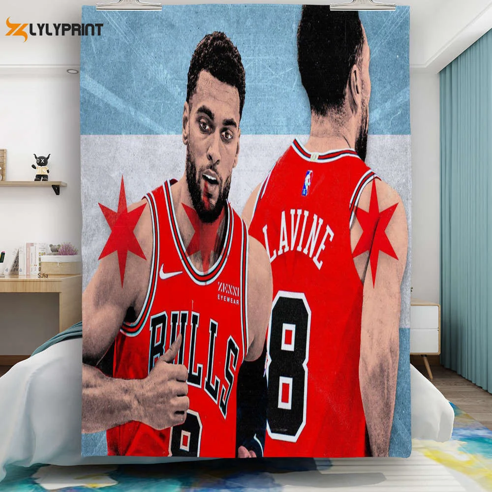 Chicago Bulls 08 Zach LaVine z4 Gift For Fan 3D Full Printing Quilt Home Decor 2024 Gifts Home Decor 2024 Gifts , Soft Quilt, King Size, All Season Cozy Quilt QB0901