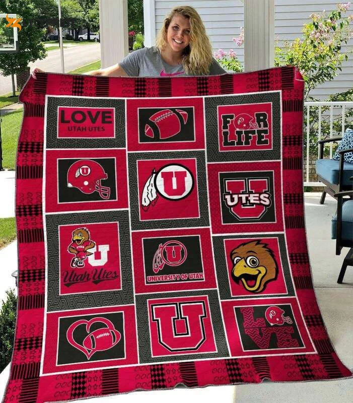 Ncaa Utah Utes 3D Customized Personalized 3D Customized Quilt Blanket Gift For Home Decor ,  Soft Quilt, King Size, All Season Cozy Quilt QB0901