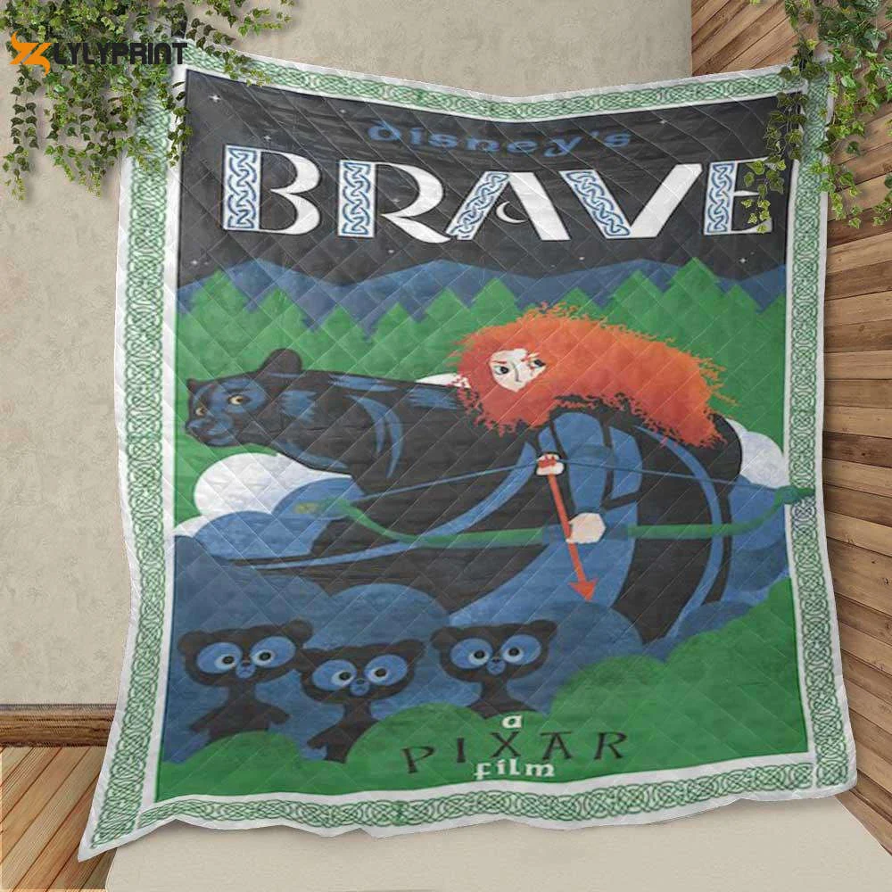 Disney Brave Pixar Animation Studios Cartoon Christmas Gift Lover Quilt Blanket For Fans Home Decor Gift ,  Soft Quilt, King Size, All Season Cozy Quilt QB0901